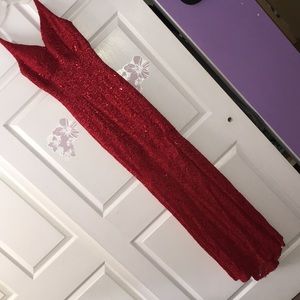 Red Sequin Prom Dress